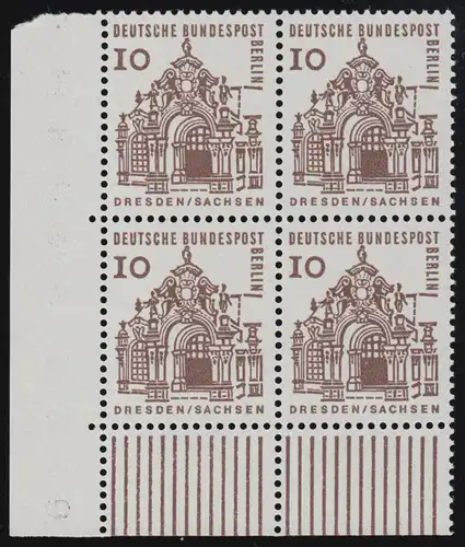 242 Bauwerke klein 10 Pf Eck-Vbl. ul ** postfrisch