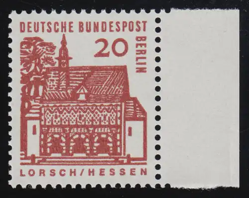 244 Bauwerke klein 20 Pf Seitenrand re. ** postfrisch