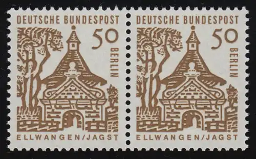246 Bauwerke klein 50 Pf waag. Paar ** postfrisch