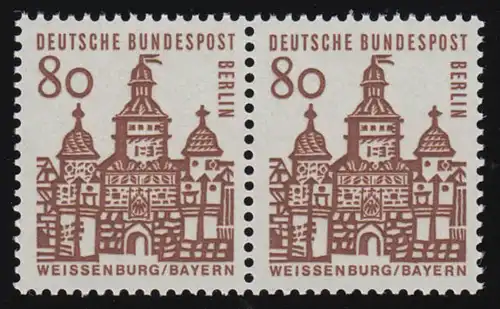 249 Bauwerke klein 80 Pf waag. Paar ** postfrisch