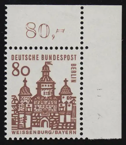 249 Bauwerke klein 80 Pf Ecke or ** postfrisch