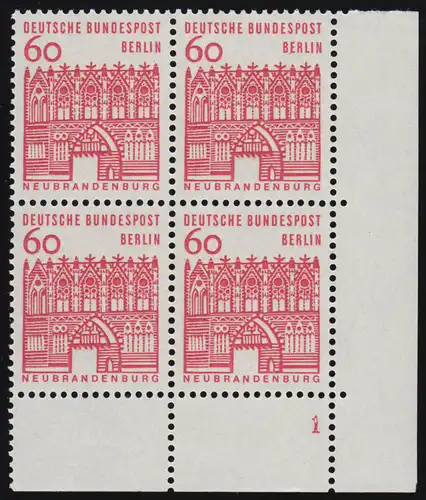 247 Constructions de petite taille 60 Pf Eck Vbl. ur Numéro de forme FN1 ** Postfraîchissement