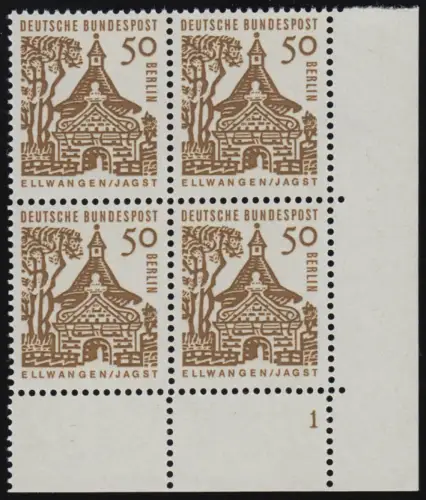 246 Constructions petites 50 Pf Eck Vbl. ur Numéro de forme FN1 ** Postfraîchissement