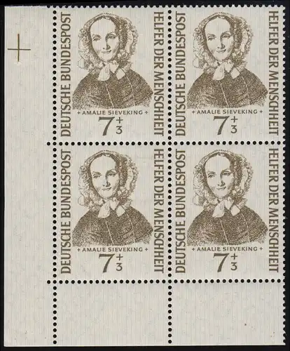 222 Helfer der Menschheit 7+3 Pf Sieveking ** Eck-Vbl u.l.