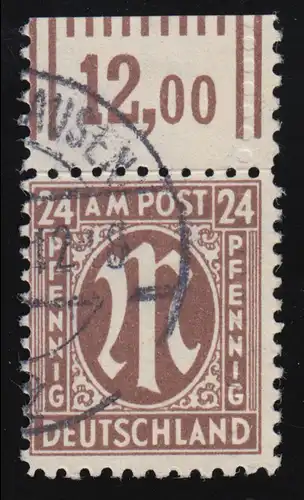 27Az AM-Post 24 Pf mit angedeuteter Doppelzähnung, Befund Wehner BPP O e´frei
