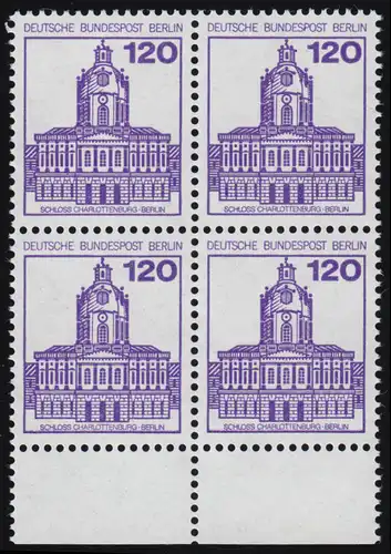 675 Burgen u.Schl. 120 Pf UR-Viererbl. ** postfrisch