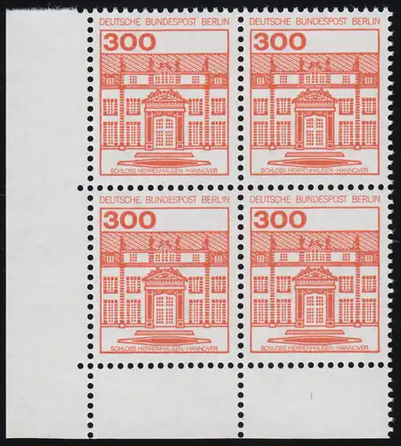 677 Burgen u.Schl. 300 Pf Eck-Vbl. ul ** postfrisch