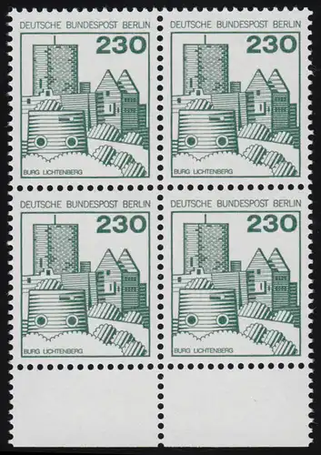 590 Burgen u.Schl. 230 Pf UR-Viererbl. ** postfrisch