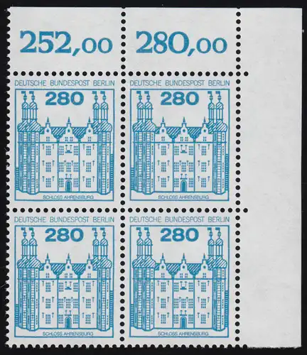 676 châteaux et ch.Schl. 280 Pf Eck-Vbl. ou ** post-fraîchissement