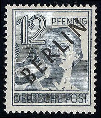 5a noir 12 Pf BLAUGRAU ** post-fraîchissement