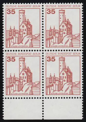 673 châteaux et schl. 35 Pf UR-Quaterbl. ** post-fraîchissement