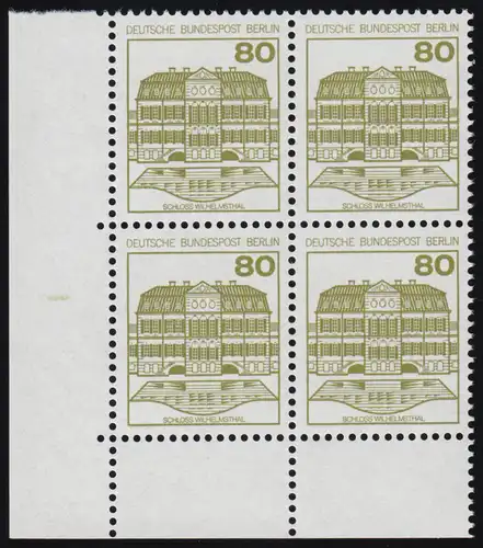 674 Burgen u.Schl. 80 Pf Eck-Vbl. ul ** postfrisch