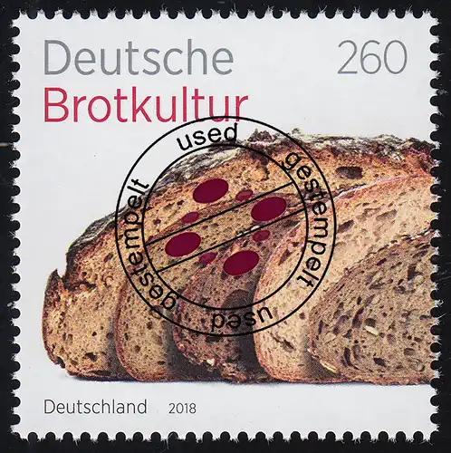 3355 Deutsche Brotkultur, nassklebend, gestempelt O