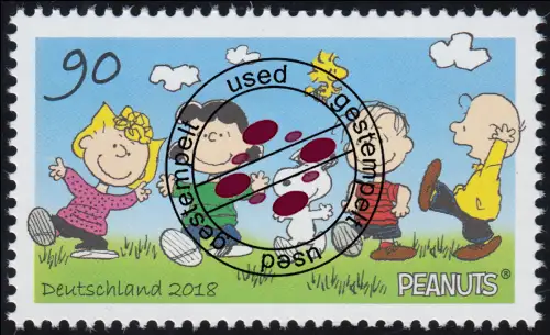 3370 BD 90 centimes Le bandeau Peanuts estampillé, O