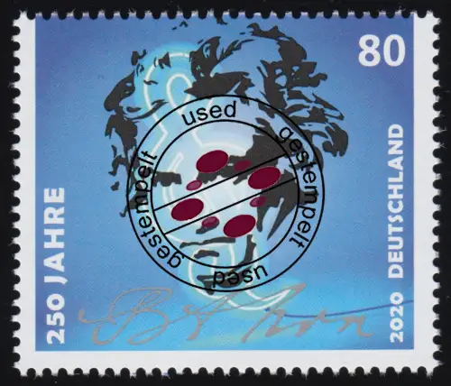 3513 Ludwig van Beethoven, nassklebend, gestempelt O