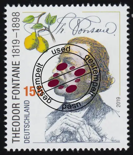 3508 Theodor Fontane, gestempelt O