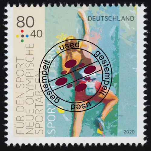 3542 Sporthilfe Sportklettern 80 Cent gestempelt, O