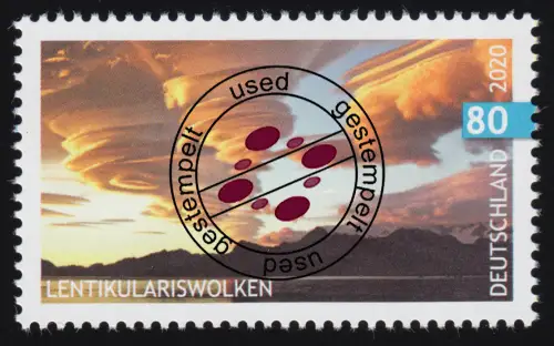 3528 Himmelsereignisse: Lentikulariswolken, nassklebend, gestempelt O