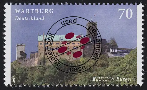 3310 EUROPA - Burgen und Schlösser: Wartburg nassklebend, gestempelt O