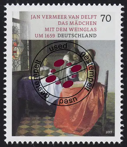 3274 Jan Vermeer van Delft – Mädchen mit dem Weinglas, nassklebend O