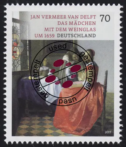 3274 Jan Vermeer van Delft – Mädchen mit dem Weinglas, nassklebend O
