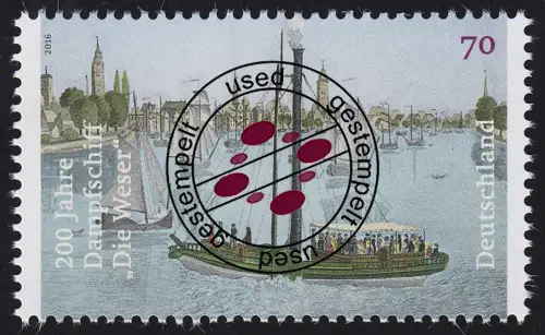 3273 Dampfschiff Die Weser, nassklebend O