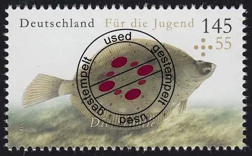 3257 Jugend Salzwasserfische - Scholle, O gestempelt