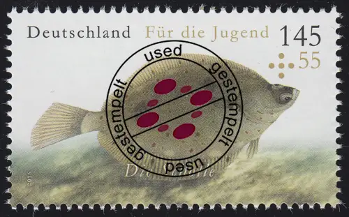 3257 Jugend Salzwasserfische - Scholle, O gestempelt
