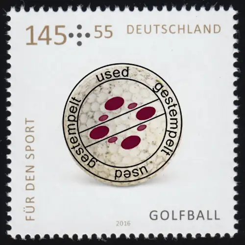 3237 Sporthilfe - Spielbälle: Golfball O gestempelt