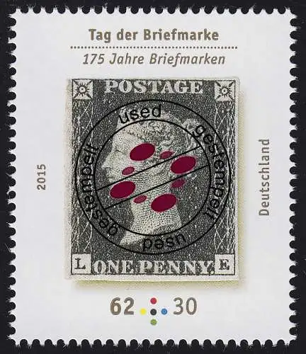 3173 Tag der Briefmarke - One Penny Black, gestempelt O