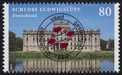 3123 Burgen und Schlösser: Schloss Ludwigslust nassklebend, gestempelt O