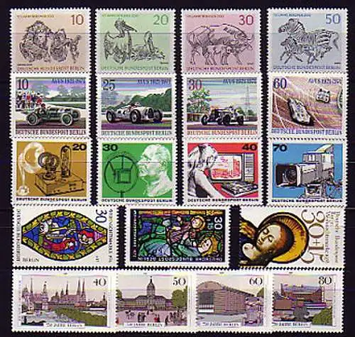 Berlin - timbres individuels de bloc 2 à 8 complets, ** frais de port