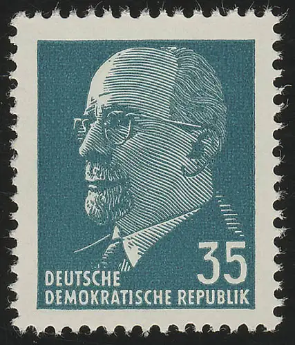 1689x Walter Ulbricht 35 Pf, Gummi glänzend, ** postfrisch