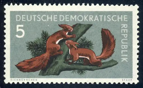 737 Waldtiere Eichhörnchen 5 Pf, postfrisch **