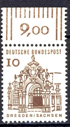 454 Bauwerke klein 10 Pf Oberrand ** postfrisch