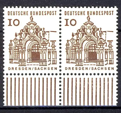 454 Bauwerke klein 10 Pf Paar UR ** postfrisch