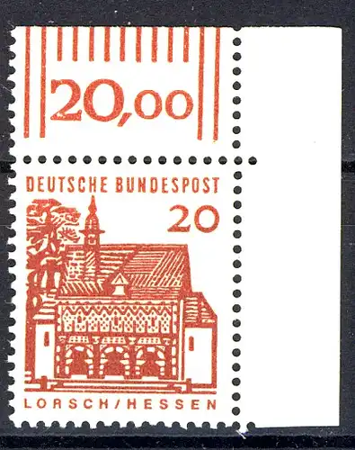 456 Bauwerke klein 20 Pf Ecke or ** postfrisch