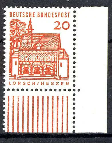 456 Bauwerke klein 20 Pf Ecke ur ** postfrisch