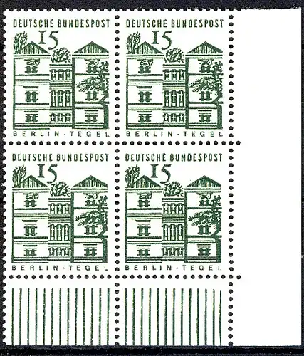 455a Constructions petites 15 pf Eck Vbl. ur ** post-fraîchissement