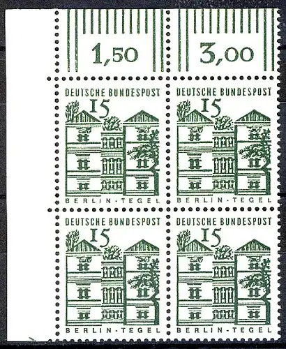 455a Constructions petites 15 pf Eck Vbl. ol ** post-fraîchissement