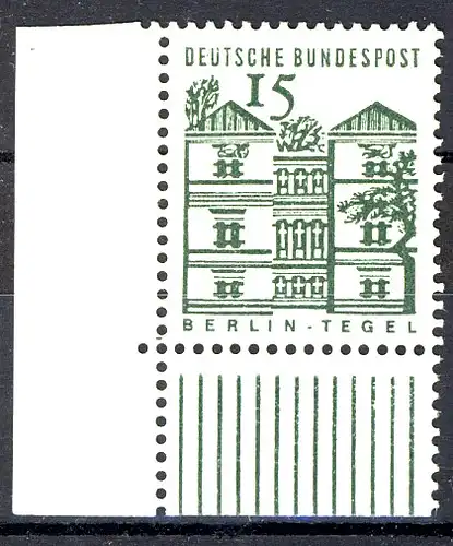 455a Bauwerke klein 15 Pf Ecke ul ** postfrisch