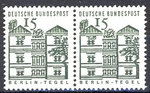 455a Constructions petites 15 pf. paire ** post-fraîchissement