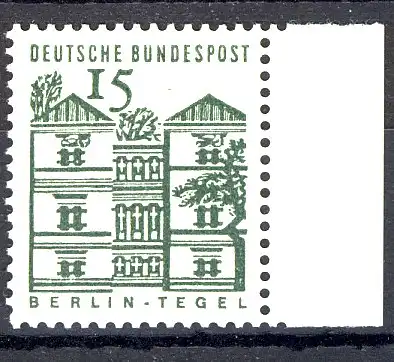 455a Bauwerke klein 15 Pf Seitenrand re. ** postfrisch