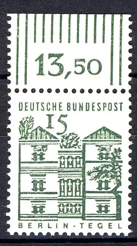 455a Constructions petites 15 pf Haut ** post-frais