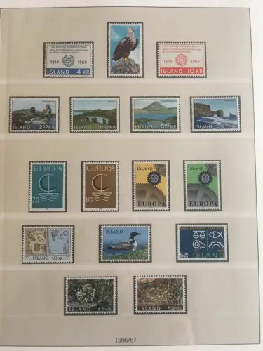 Island 1958-1990 ** postfrisch im Lindner-T-Ringbinder, ca. 40 Blätter