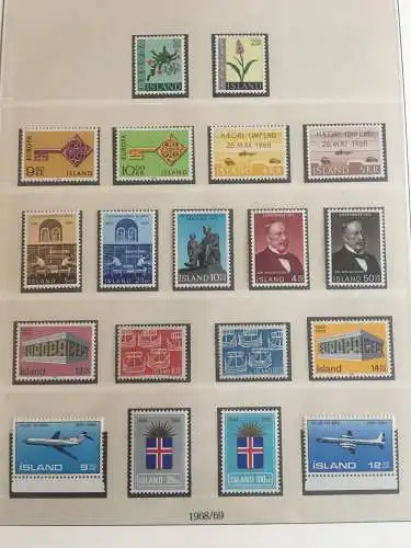 Island 1958-1990 ** postfrisch im Lindner-T-Ringbinder, ca. 40 Blätter