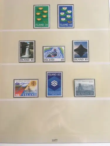 Island 1958-1990 ** postfrisch im Lindner-T-Ringbinder, ca. 40 Blätter