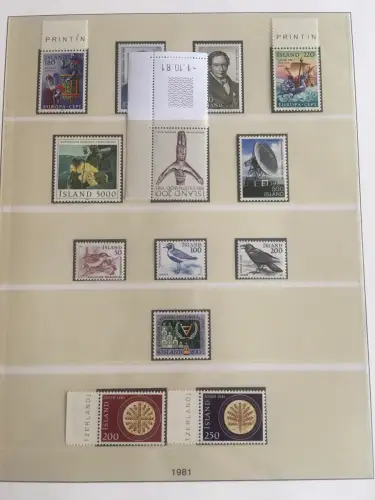 Island 1958-1990 ** postfrisch im Lindner-T-Ringbinder, ca. 40 Blätter