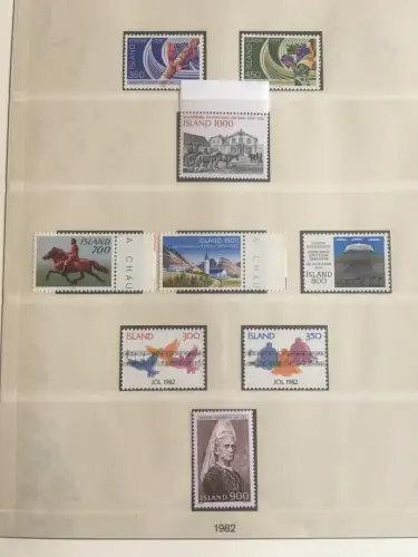 Island 1958-1990 ** postfrisch im Lindner-T-Ringbinder, ca. 40 Blätter