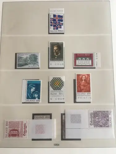 Island 1958-1990 ** postfrisch im Lindner-T-Ringbinder, ca. 40 Blätter